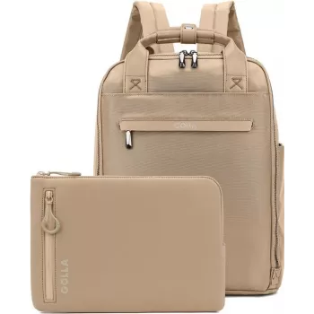 Golla Backpack and Laptop Sleeve Set 13 inch Coffee 76468