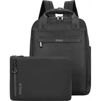 Golla Backpack and Laptop Sleeve Set 13 Inch, Black (76462)
