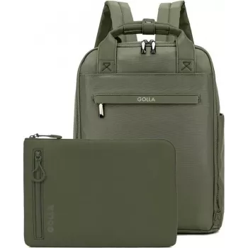 Golla Backpack and Laptop Sleeve Set 13 inch, Green (76465)