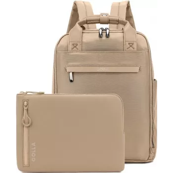 GOLLA Backpack and Laptop Sleeve Set 14 inch Coffee 76469