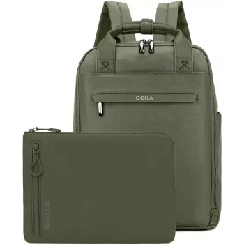 Golla Backpack and Laptop Sleeve Set 14 Inch, Green (76466)