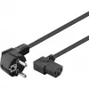 Goobay 51320 Mains Power Cable, Schuko Plug (Angled) to IEC C13 Socket, Black, 5 m