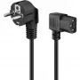 Goobay 51320 Mains Power Cable, Schuko Plug (Angled) to IEC C13 Socket, Black, 5 m