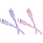 Goobay Berry Swirl Set 2x USB-C Silicone Cable, 1.5 m, Purple & Pink 81273