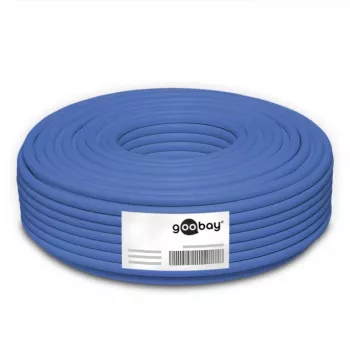 Goobay CAT 6a U/UTP Network Cable 50 m Blue - Solid Copper, AWG 23/1, LSZH