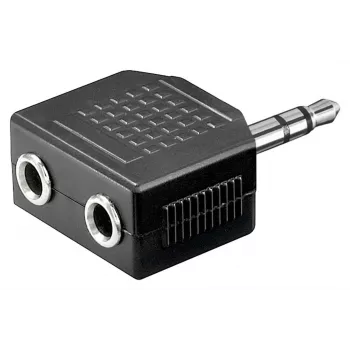 Goobay Headphone AUX Adapter 3.5 mm Jack 1-to-2 Splitter, 0.2 m, Black
