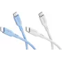 Goobay Ice Breeze Set 2x USB-C Silicone Cable, 1.5 m, Blue & White (81257)