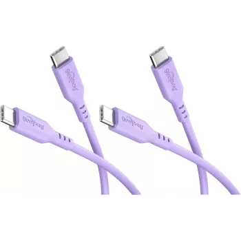 Goobay Set 2x USB-C Silicone Cable, 1.5 m, Purple (81249)