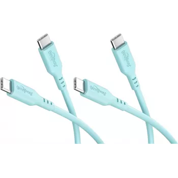Goobay Set 2x USB-C Silicone Cable, 1.5 m, Turquoise (81248)