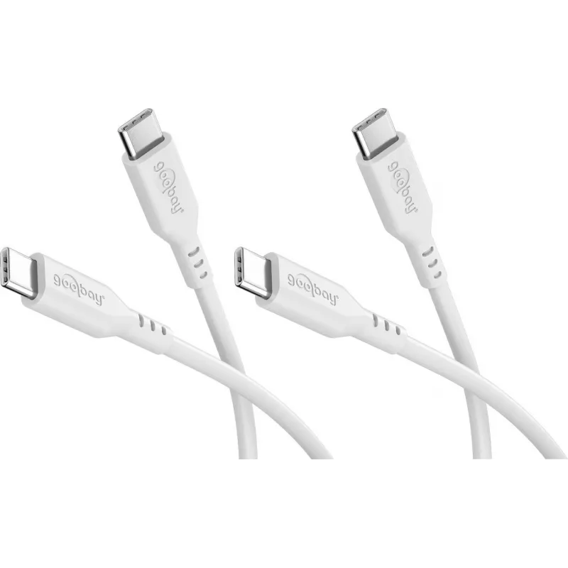 Goobay Set 2x USB-C Silicone Cable, 1.5 m, White (81244)