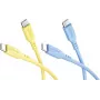 Goobay Sun & Sky Set 2x USB-C Silicone Cable 1.5m Yellow Blue 81274