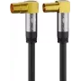 Goobay TV Antenna Cable 10 m, 4x Shielded, 135 dB, Gold-Plated Angled Coax Connectors, Black 70475