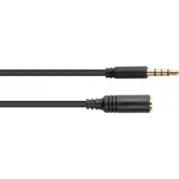 Good Connections 3.5mm 4-Pole TRRS Audio Extension Cable, Male to Female, 1.5m, Black AS-35V4B15