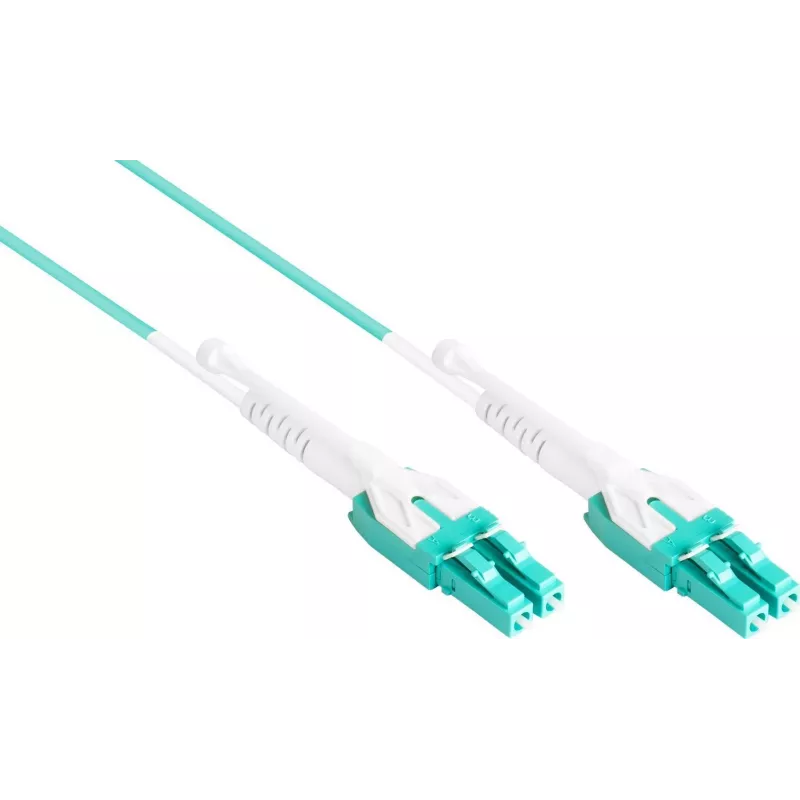 Good Connections OM3 Duplex LC/LC Uniboot Fiber Optic Patch Cable, 50/125µm, LSZH, Aqua, 5m LW-U805LC3