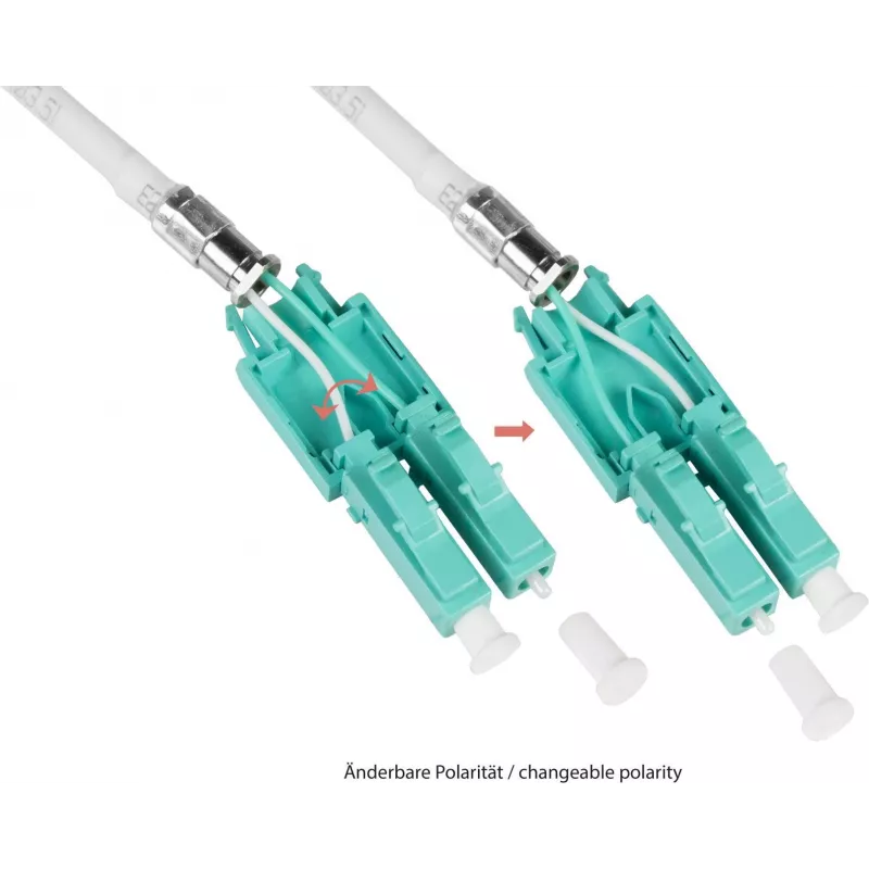 Good Connections OM3 Duplex LC/LC Uniboot Fiber Optic Patch Cable, 50/125µm, LSZH, Aqua, 5m LW-U805LC3