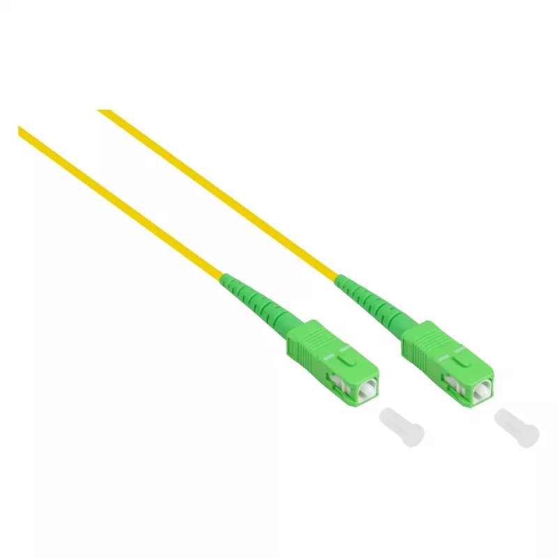 Good Connections OS2 Single-Mode 9/125µm SC/SC Simplex Fibre Optic Patch Cable, LSZH, Yellow, 15m