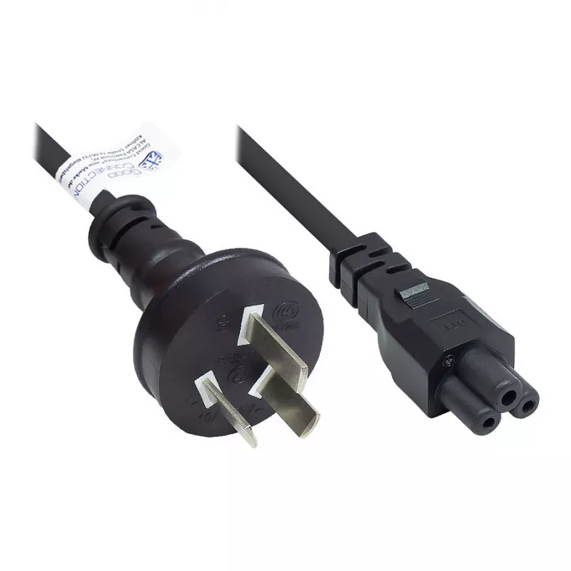 Good Connections P8005-S018 Power Cord, 1.8m, Type I to IEC C5, 250V/2.5A, Black