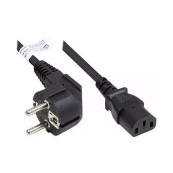 Good Connections Schuko to IEC C13 Power Cable, Angled Plug, 1.5 m, Black