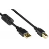 Good Connections USB 2.0 Cable A to B with Ferrite Core, Gold-Plated, Black, 1m