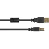 Good Connections USB 2.0 Cable A to B with Ferrite Core, Gold-Plated, Black, 1m