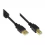 Good Connections USB 2.0 Cable A to B with Ferrite Core, Gold-Plated, Black, 1m