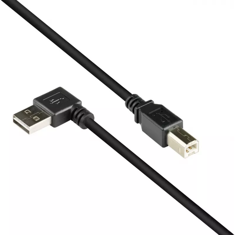 Good Connections USB 2.0 Cable Type-A Angled to Type-B - Black - 0.5m