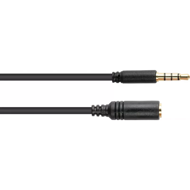 GoodConnections 3.5mm 4-Pole TRRS Audio Extension Cable, Male to Female, 3m, Black AS-35V4B3