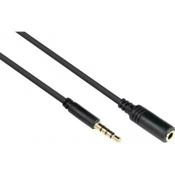 GoodConnections 3.5mm 4-Pole TRRS Audio Extension Cable, Male to Female, 3m, Black AS-35V4B3