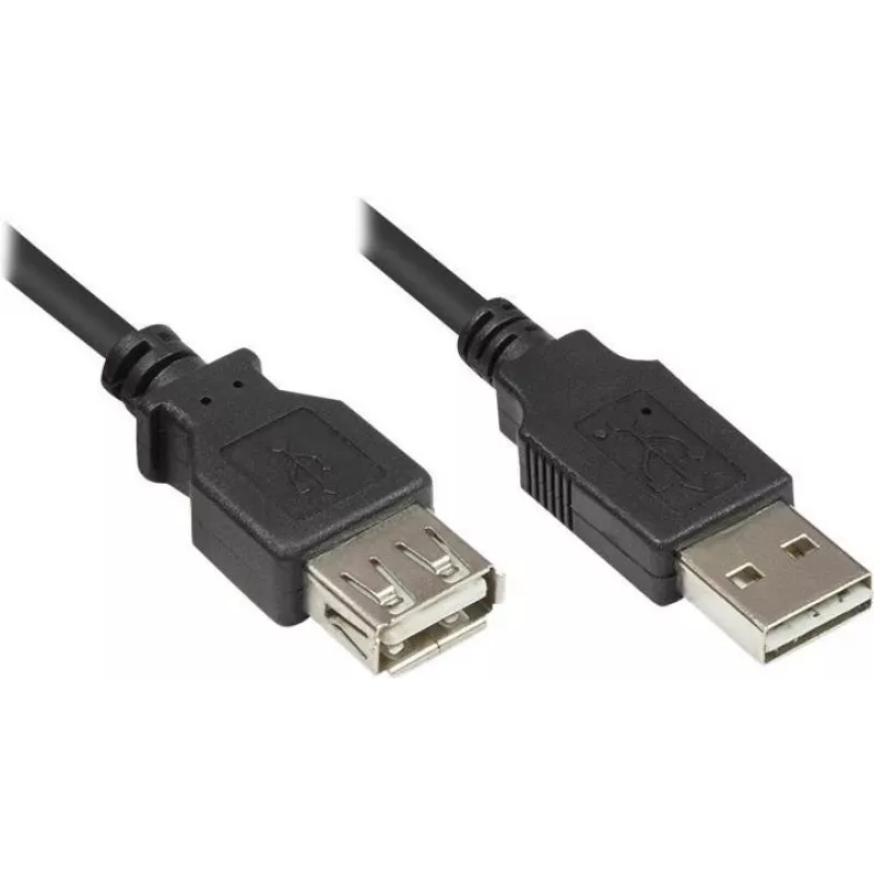 GoodConnections Alcasa 2511-EU01 USB 2.0 Extension Cable, USB-A Male to USB-A Female, 1.8 m, Black