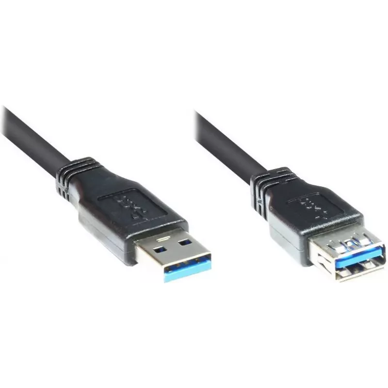 GoodConnections Alcasa 2711-S005 USB 3.1 Gen 1 Extension Cable – USB-A Male to Female, 0.5 m, Black