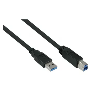 GoodConnections Alcasa UK30P-AB-005S USB 3.2 Gen 1 Cable, USB-A to USB-B, 0.5 m, Black