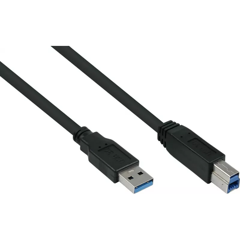 GoodConnections Alcasa USB 3.2 Gen 1 Cable A to B 1.8m Black