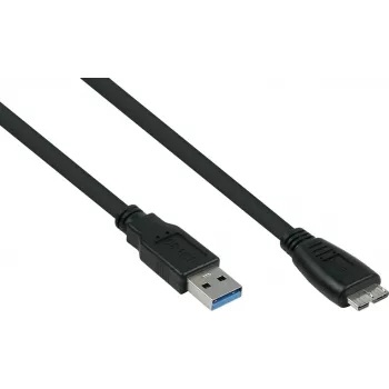 GoodConnections Alcasa USB 3.2 Gen 1 Cable, USB-A to Micro-B, 1.8 m, Black