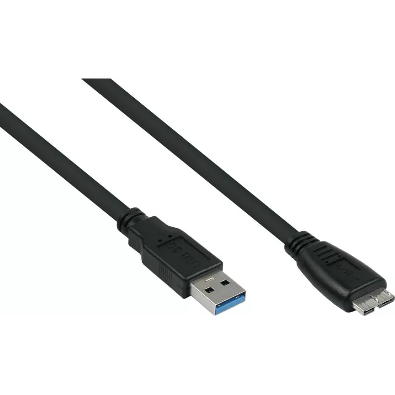 GoodConnections Alcasa USB 3.2 Gen 1 Cable, USB-A to Micro-B, 1.8 m, Black