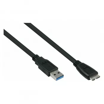 GoodConnections Alcasa USB 3.2 Gen 1 Cable, USB-A to Micro-B, 1.8 m, Black
