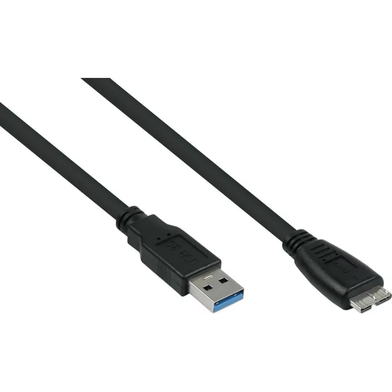 GoodConnections Alcasa USB 3.2 Gen 1 Cable, USB-A to Micro-USB B, 1 m, Black