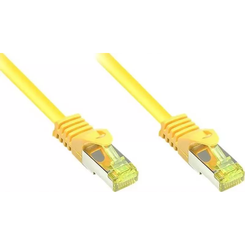 GoodConnections Cat.7 RJ45 Patch Cable - 25m, Yellow, S/FTP PiMF, Halogen-Free, 600MHz (8070R-250Y)