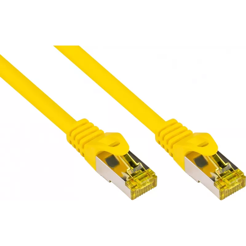 GoodConnections Cat.7 RJ45 Patch Cable - 25m, Yellow, S/FTP PiMF, Halogen-Free, 600MHz (8070R-250Y)