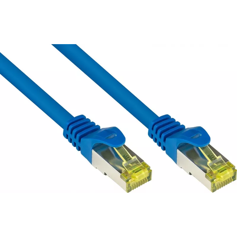 GoodConnections Cat.7 S/FTP RJ45 Patch Cable, 15m, Blue, Halogen-Free, 600MHz, Latch Protection 8070R-150B