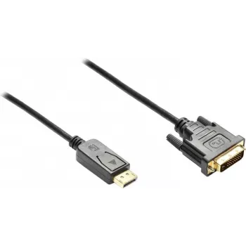 GoodConnections DisplayPort to DVI-D 24+1 Connection Cable - 24K Gold-Plated Contacts - OFC - Black - 5m