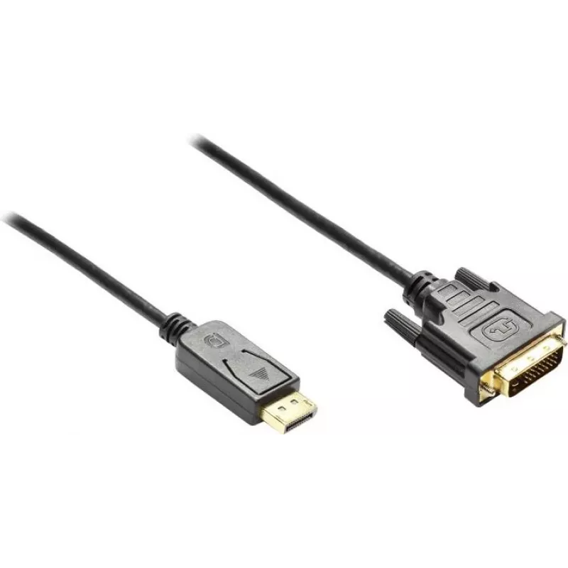 GoodConnections DisplayPort to DVI-D 24+1 Connection Cable - 24K Gold-Plated Contacts - OFC - Black - 5m