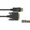 GoodConnections DisplayPort to DVI-D 24+1 Connection Cable - 24K Gold-Plated Contacts - OFC - Black - 5m