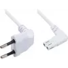 GoodConnections Euro Power Cable, Europlug to IEC C7 Figure-8, Both Connectors 90° Angled, White, 1.5 m (1550-ZW015W)