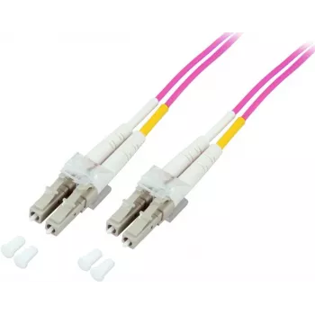 GoodConnections LC/LC Duplex OM4 Multimode Fiber Optic Patch Cable, 2 m, Aqua, LSZH LW-802LC4