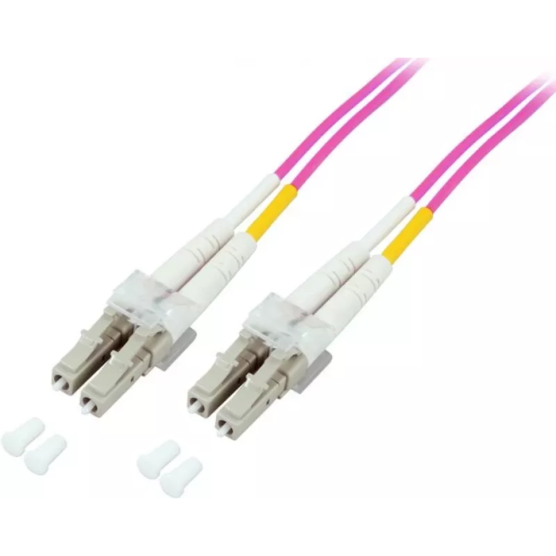 GoodConnections LC/LC Duplex OM4 Multimode Fiber Optic Patch Cable, 2 m, Aqua, LSZH LW-802LC4