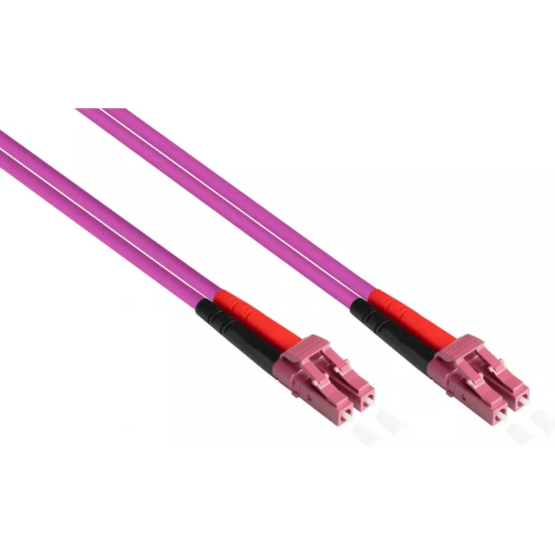 GoodConnections LC/LC Duplex OM4 Multimode Fiber Optic Patch Cable, 2 m, Aqua, LSZH LW-802LC4