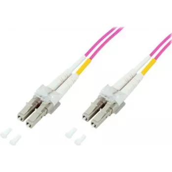 GoodConnections LC/LC Duplex OM4 Multimode Fiber Optic Patch Cable, 2 m, Aqua, LSZH LW-802LC4