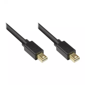 GoodConnections Mini DisplayPort 1.1 Cable, Male to Male, Gold-Plated, Black, 5m
