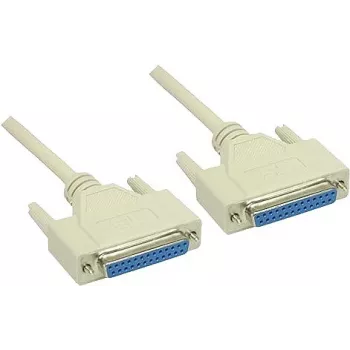 GoodConnections Null Modem Cable DB25 Female to DB25 Female 1.8m Grey RS-232 Serial Cross-Wired 4030