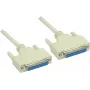 GoodConnections Null Modem Cable DB25 Female to DB25 Female 1.8m Grey RS-232 Serial Cross-Wired 4030